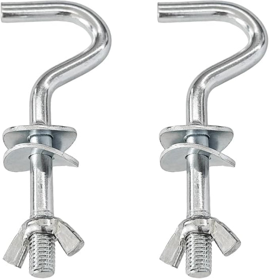 2Pcs Heavy-Duty Metal Hammock Replacement Hooks, 3/8 Inch Diameter, Fits 1-1/4 to 2 Inch Long Holes on Hammock Stands, Hammocks Hooks for Indoor and Outdoor Use