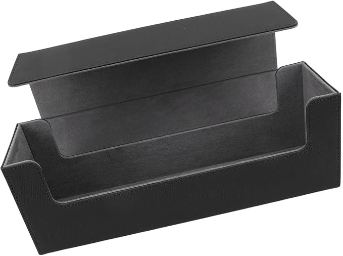 RiToEasysports Trading Card Storage Box, Large Capacity Holds 400+ Cards Magnetic Closure, Card Deck Box PU Leather with Felt Lining for Collectors, Gamers, and Card Enthusiasts