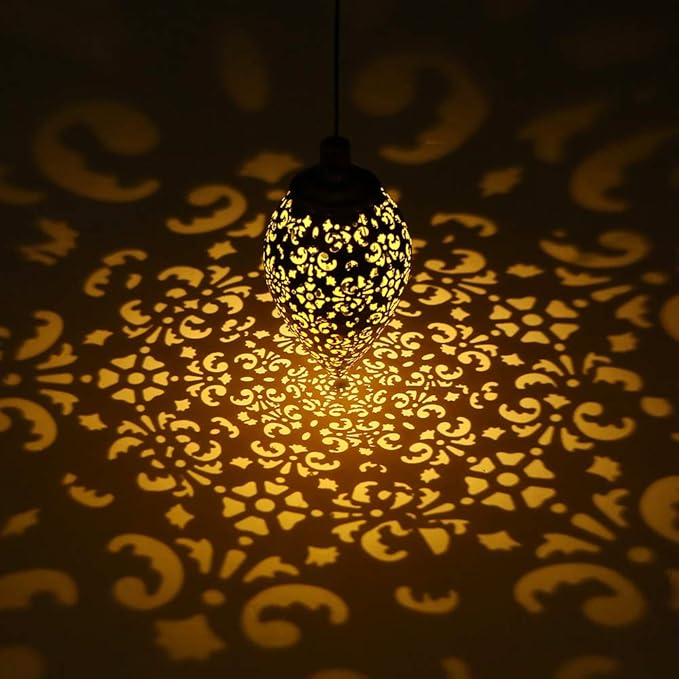Tomshine Hanging Solar Lights Solar Lantern LED Garden Lights Metal Lamp Waterproof for Outdoor Hanging Decor