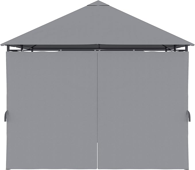Outsunny 10' x 13' Outdoor Patio Gazebo, Canopy Shelter with 6 Removable Sidewalls & Steel Frame for Garden, Lawn, Backyard & Deck, Gray