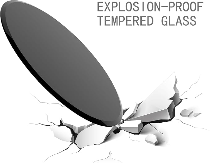 24" Round Tempered Glass Table Top, Black Glass Surface Protector Heat & Scratch Resistant Multipurpose for Dining, Coffee, Restaurant, Office and End Table (Black, 24 Inch)