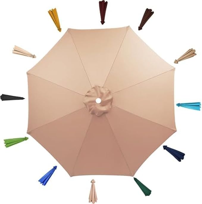 Patio Umbrella Replacement Canopy, 8 Arm Umbrella Replacement Cover, 6.5/7.5/8.2/9/10/11.5/13 Feet, Suitable For Patio