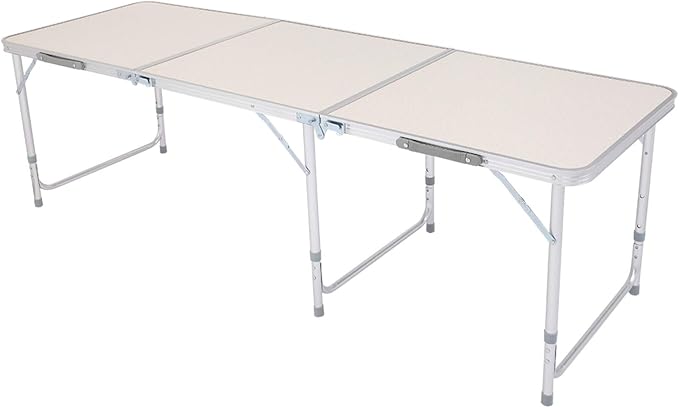 6 FT Folding Portable Aluminum Camping Table, Resistant Table for Indoor, Outdoor, Picnic, Party, Camping