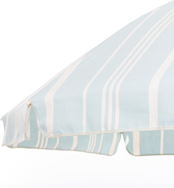 Business & Pleasure Co. Rio Umbrella Scalloped Brim For Beach, Patio or Picnic - 6' Boho Beach Umbrella, 7' Tall Wood Pole, UPF 50+