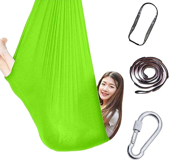 Indoor Therapy Swing for Kids, (Hardware Included) Snuggle Cuddle Hammock for Children with Autism, ADHD, Aspergers, Sensory Integration (Color : Fruit Green, Size : 100x280cm/39x110in)