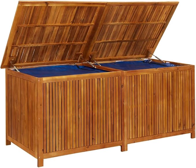 Patio Storage Box,Outdoor Toy Box,StorageBoxes for Organizing,Waterproof，Features Ample Storage Space，Box for Patio Furniture Cushion Storage， 68.8"x31.4"x29.5" Solid Acacia Wood