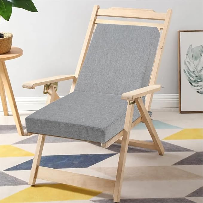 FUNHOME Patio Cushion Covers 22 x 20 x 4 Inch, No Insert! 2 Pack Water Repellent Outdoor Chair Seat Cushion Slip Covers with Zipper and Tie, Replacement Cover Only(Grey)