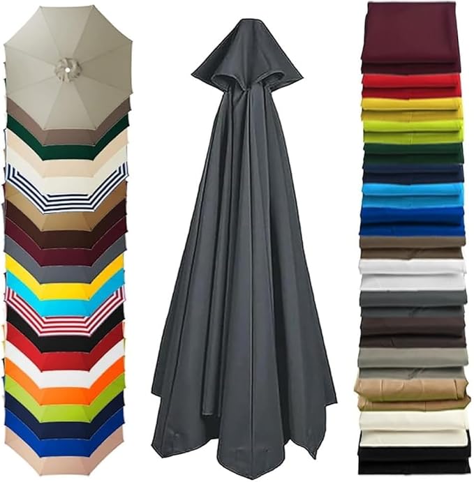 13ft – 8 Ribs Cantilever Umbrella Replacement Canopy Patio Offset Umbrella Fabric Top Cover with UV-Resistant Polyester for Outdoor Garden Deck Backyard