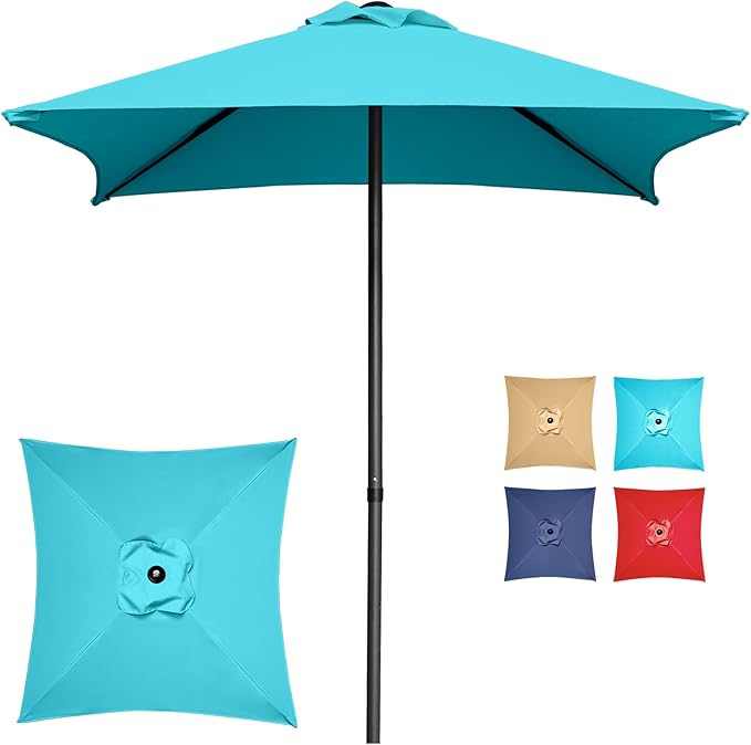 4.9ft Mini Square Patio Umbrella - UV 50+ Waterproof & Easy Setup | Outdoor Table Umbrella for Deck, Balcony, Garden, Lawn, Backyard, Market