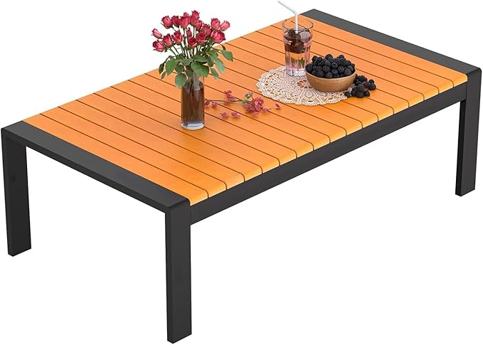 Aluminum Outdoor Patio Coffee Table for Deck and Poolside