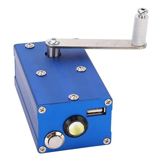 Hand Crank Generator USB Charger with Super Capacitor Portable Mechanical Emergency Power and COB Lamp