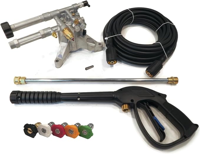 OEM Annovi Reverberi 2400 PSI Vertical Power Pressure Washer Water Pump, RMW22G24-EZ, 2.2 GPM, 7/8" Shaft with Keyway & Complete Spray Kit