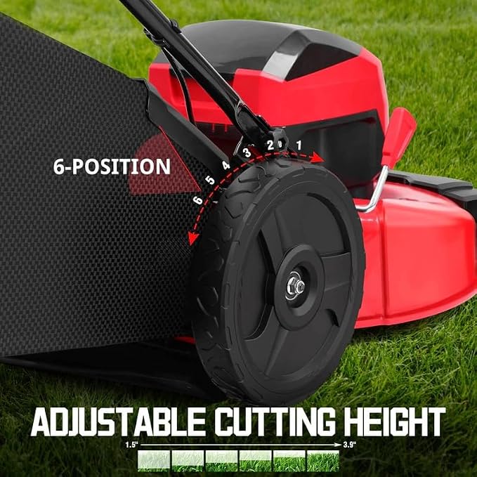 PowerSmart 40V 21" Cordless Electric Lawn Mower, Mulching & Bagging, Brushless Motor, 6-Position Height Adjustment, Foldable for Storage, 2x4.0Ah Batteries & Charger Included for Garden, Patio, Yard