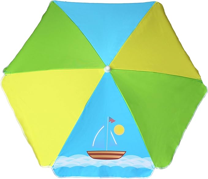 AMMSUN 47 Inch Seaside Beach Umbrella for Sand and Water Table - Kids Durable Umbrellas for children Beach Camping Garden Outdoor Play Shade