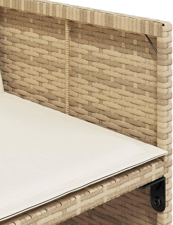 15 Piece Patio Dining Set, Foldable PE Rattan Garden Table and Chairs with Cushions, Space-Saving Cube Outdoor Furniture for Backyard, Beige