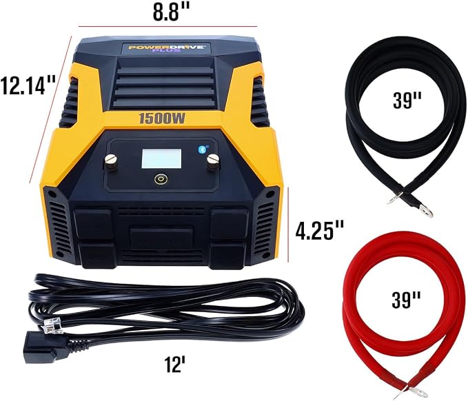 PowerDrive Plus PWD1500P 1500 Watt Power Inverter with Bluetooth(R) Wireless Technology and Remote Control