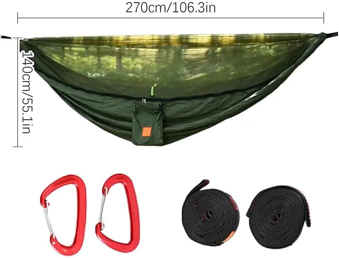 Hammock. Camping Hammock Outdoor Camp Hammock with Net Pop Up Leisure with Fly Protection .Hammocks for Outside