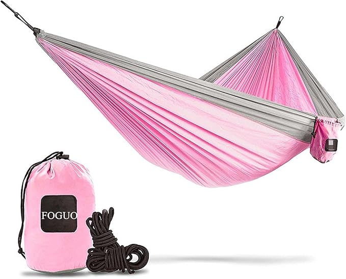 Double Hammock Swing Chair, Portable Camping Hammock, Hammocks for Outside 2 Person Heavy Duty, for Travel Camping Backpacking Hiking Outdoor Activities