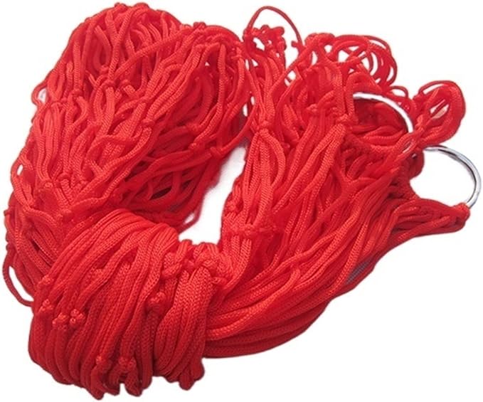 Swing Set Mesh Sleeping Bed, Portable Nylon Mesh Hammock, Mesh Sleeping Bed for Outdoor/Patio/Porch/Garden Travel Swing Seat (Color : Red)
