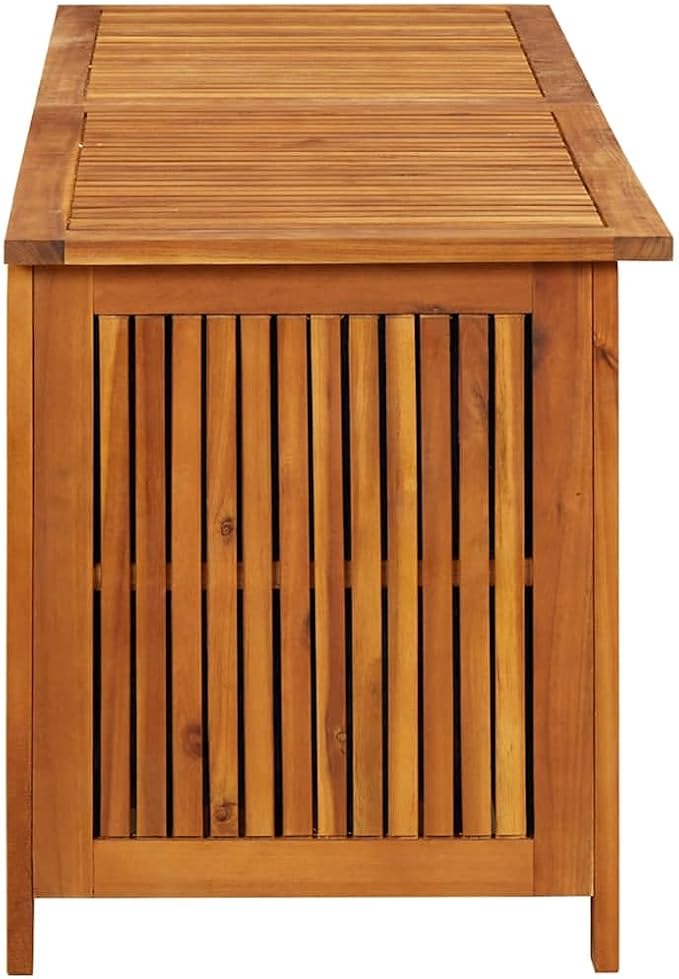 Rustic Acacia Wood Storage Box for Home and Garden, Solid Wood Outdoor Storage Container with Water Resistant Design, Spacious Acacia Decor Solution