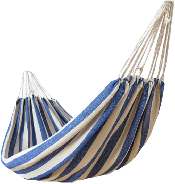 Portable Canvas Hammock Multipurpose Camping Indoor Dormitory Washable Portable Easy to Install Hammock Comfortable(Blue)