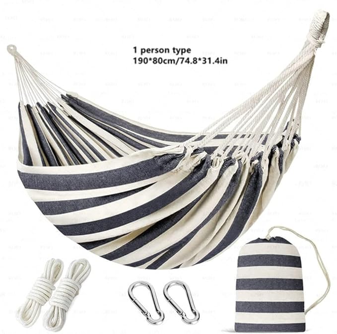 NOBRIM Camping Hammock Thickened Fabric Canvas Hammocks Travel Swing Hanging Bed with Bag Hammock for Travel Camping Camping Accessories