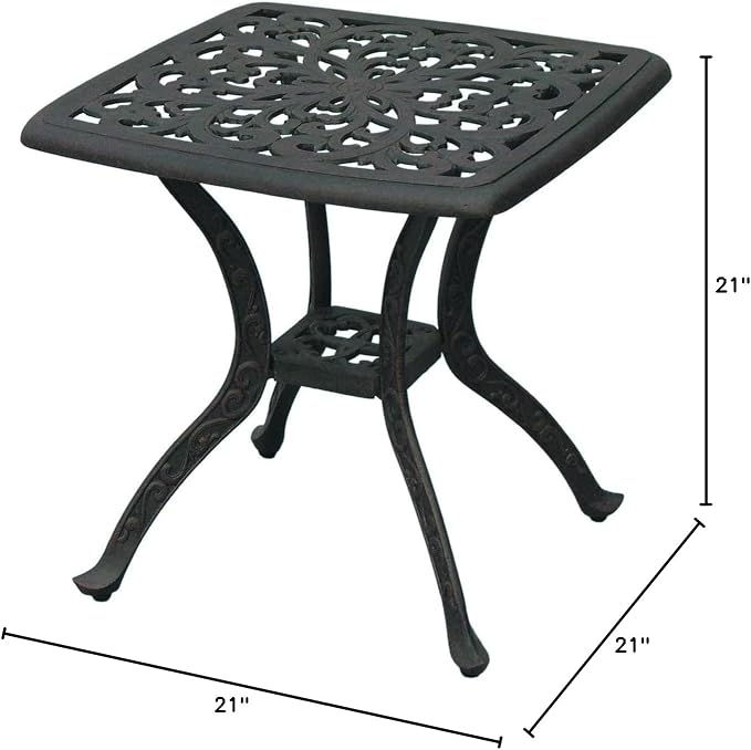 Darlee Series 80 Patio Round End Table in Antique Bronze