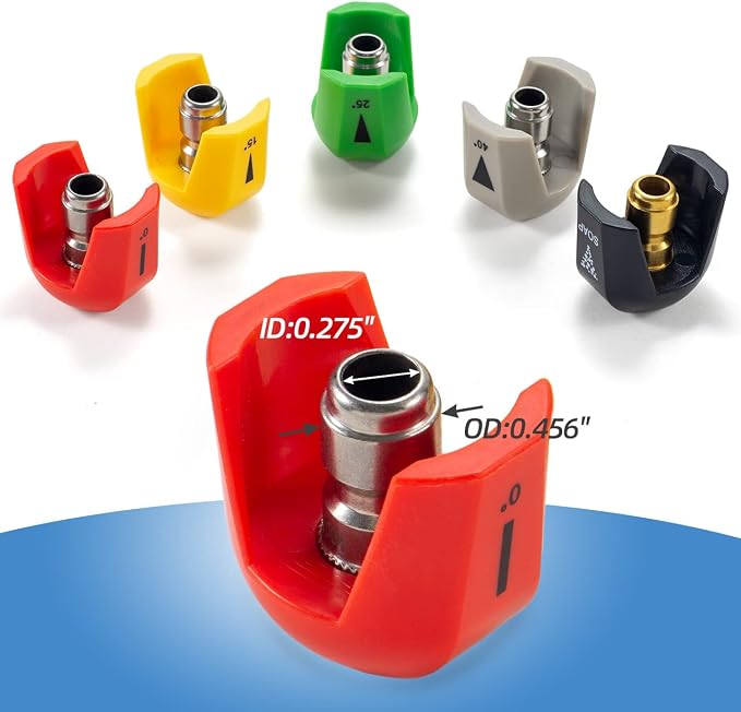SPX3000-TPS Quick-Connect Spray Tips for Sun Joe SPX 3000 Series Pressure Washer Nozzle Set (0 Degree, 15 Degree, 25 Degree, 40 Degree, Soap) - 5Pcs
