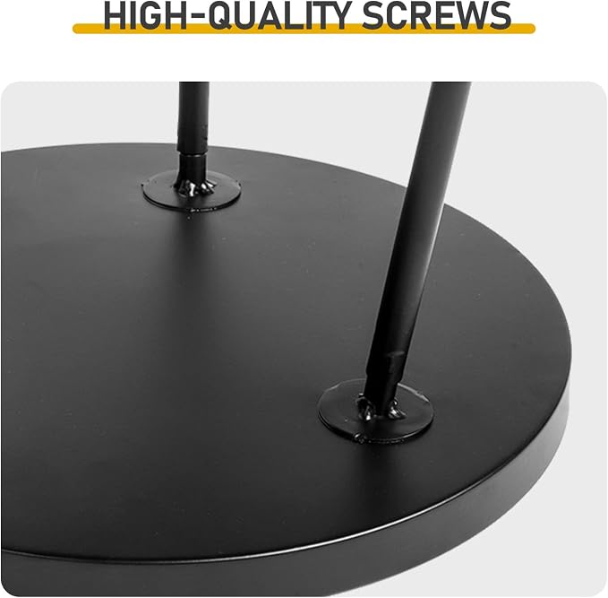 Outdoor Side Table 2 Tier End Table Metal Round Coffee Tables Nightstand for Small Spaces Indoor Outdoor and Living Room Bedroom or Office (Black)