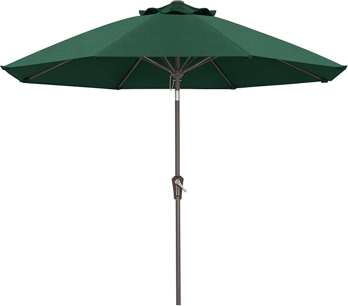 ABCCANOPY 10-Year No Fading 9FT Patio Umbrella, Acrylic Outdoor Table Umbrella with 8 Sturdy Ribs for Deck, Backyard, Garden, Yard (Green)