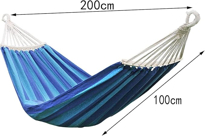 Camping Hammock Bed Thick Canvas Hammock Swing with Carrying Bag for Summer Camping Travelling Hiking Picnic Load Capacity Up to 150 Kg Hammock Swing (Color : B, Size : 200 * 100cm)