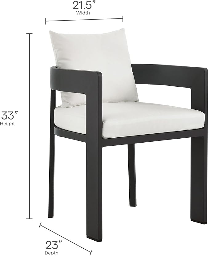 Modway Tahoe Aluminum 9-Piece Patio Dining Set in Gray White