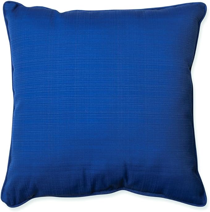 Pillow Perfect Fresco Solid Indoor/Outdoor Floor Pillow Plush Fill, Weather and Fade Resistant, Floor - 25" x 25", Blue,