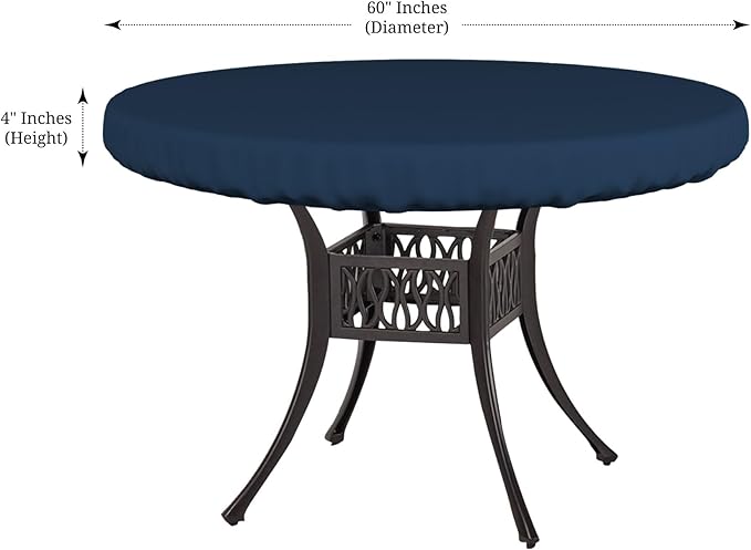 Covers & All Round Table Top Cover, 12 Oz Waterproof UV & Weather Resistant Patio Table Cover, Outdoor Table Cover for Patio Outdoor Furniture & Coffee Table (60" Dia x 4" H Inches, Blue)