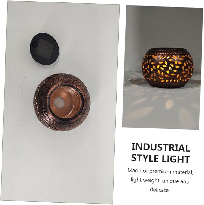 Milisten 1pc Nordic Industrial Metal Decorative Lawn Light Led Hollow Garden Lamp for Outdoor Decor Iron Art Accent for Patios Lawns and Courtyards