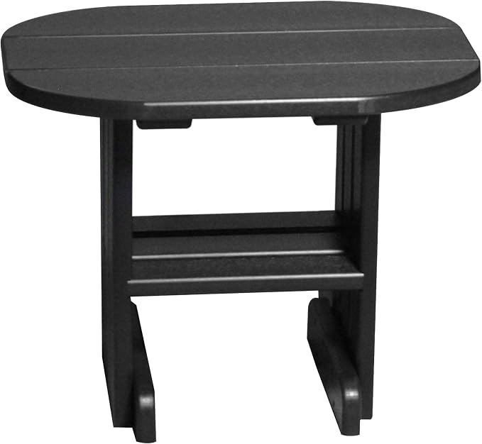 LuxCraft Poly Small Table Stand, Outdoor Side Tables for Patio, Weatherproof Patio End Table for Outside, Eco Friendly and UV Resistant HDPE - Amish Made in USA (Black)
