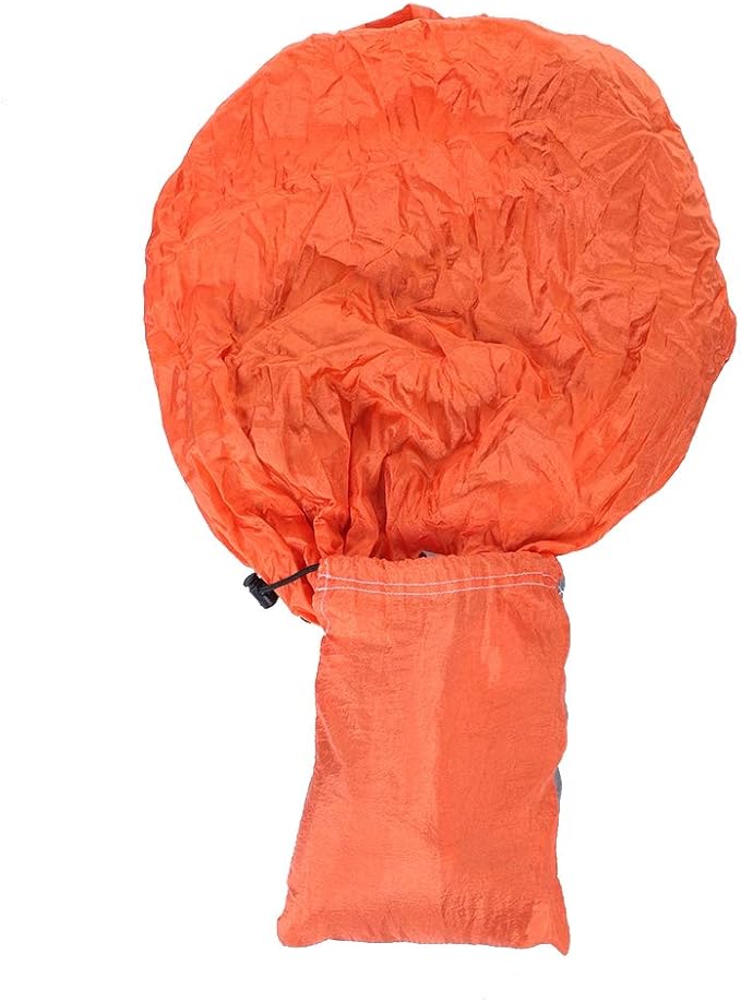 Portable Camping Travel Single Hammock, Lightweight Hanging Bed with Tree Straps, Durable Nylon Hammock for Outdoor Backpacking and Hiking, Holds up to 300kg (Matching Trees with Gray and Orange-red)