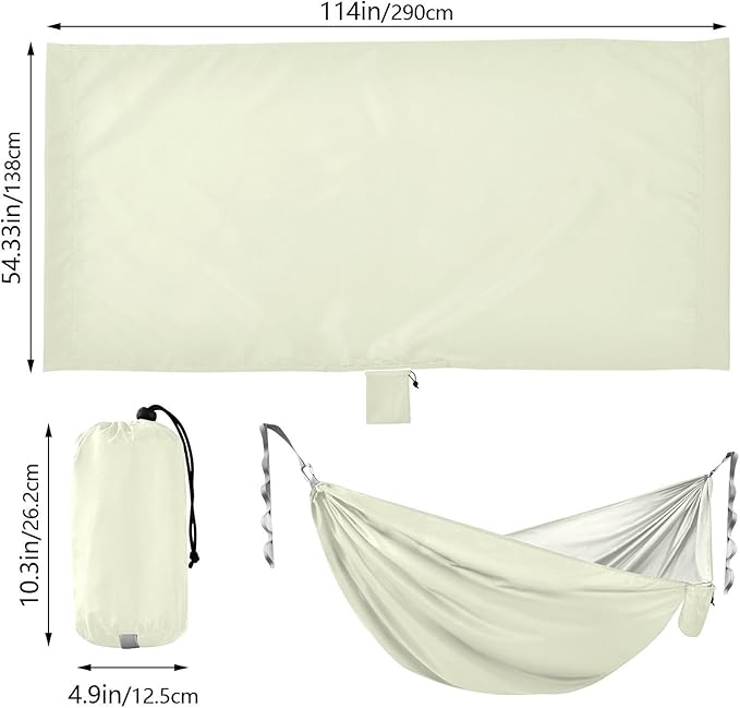 Beige Solid Color Pure Plain 330lb Capacity Outdoor Hammocks with Hanging Rope Rope Hammock for Patio Backyard Lounge Base amacas para patios con Base de adultos