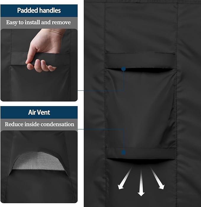 Easy-Going Square Patio Furniture Cover Waterproof Outdoor Dining Table and Chair Cover Anti-UV Outside Sectional Sofa Set Covers (76"L x 76"W x 28"H, Black)