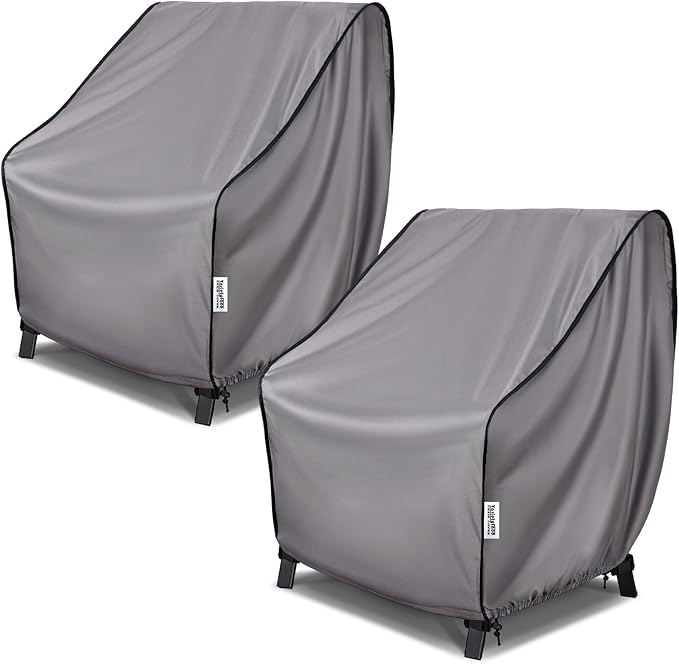 Outdoor Furniture Covers, 36W x 37D x 36H inches, Lawn Patio Chair Cover Waterproof 2 Pack Grey