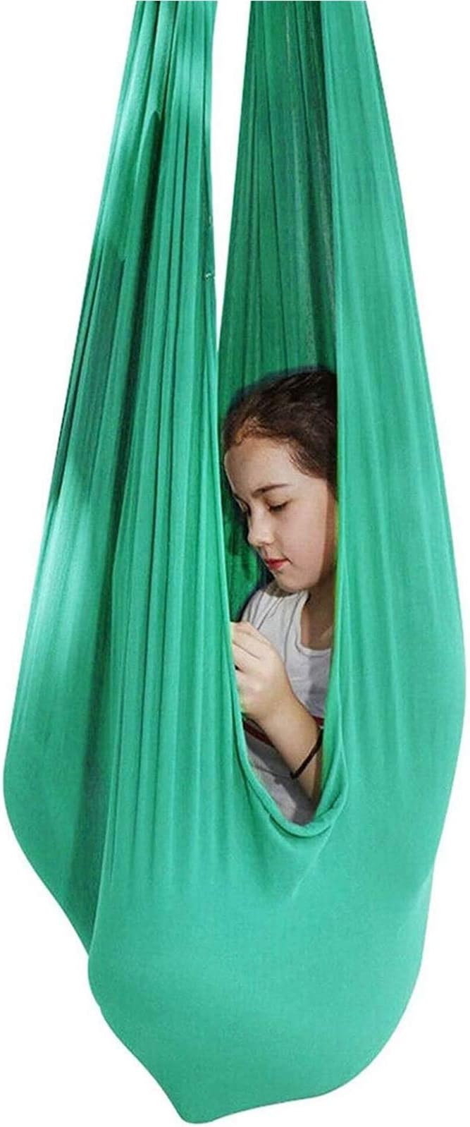Hanging Therapy Swing Sensory Swing for Children Kids/Adult with Special Needs, Autism, ADHD Yoga Flying Hammock Indoor & Outdoor (Color : Lake Green, Size : 150 x 280 cm)