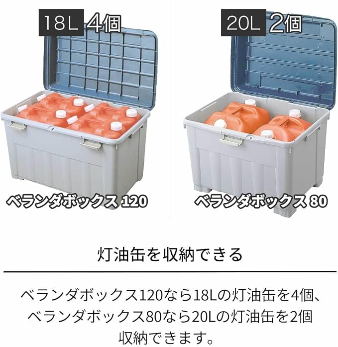 Tenma Large Capacity Outdoor Storage Box, Made in Japan, Veranda Box, Veranda Box with a Sturdy Body Design, Designed for Durability, Home Box, Perfect Storage Stocker for Kerosene Tanks, Security