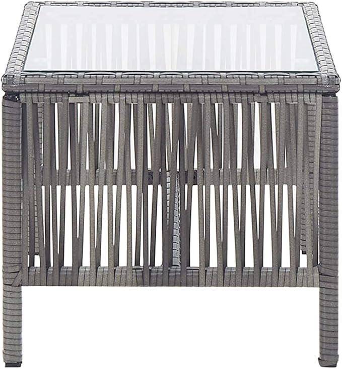 Patio Lounge Set with Cushion,Outdoor Tables and Chairs,Outdoor Furniture Sets,Patio Conversation Sets,for Garden,Deck,Backyard,4 Piece Poly Rattan Anthracite