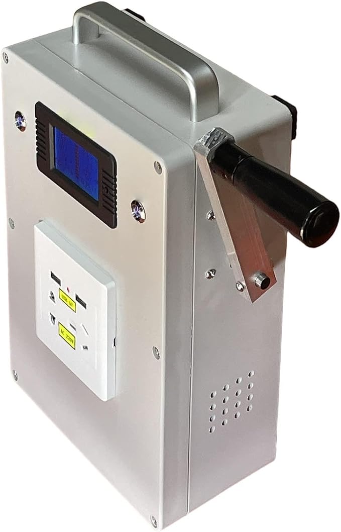 Emergency Hand Generator, 500W Portable Manual Crank Generator with Charger, 30W/150W Output, LED Emergency Light, Ideal for Outdoor Use, Reliable Home Backup Power Supply