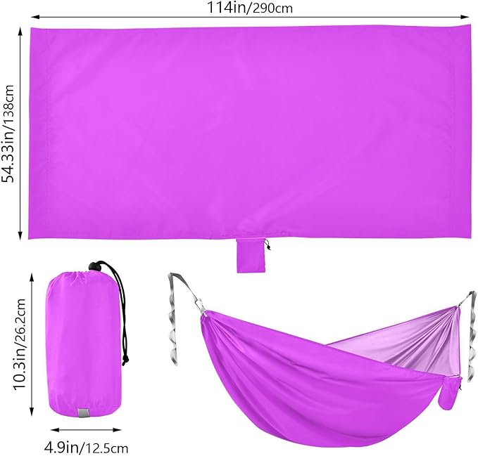 Purple 330lb Capacity Hammocks with Portabl Carry Bag Indoor Hammock for Patio Backyard Lounge Base hamacas para Patio