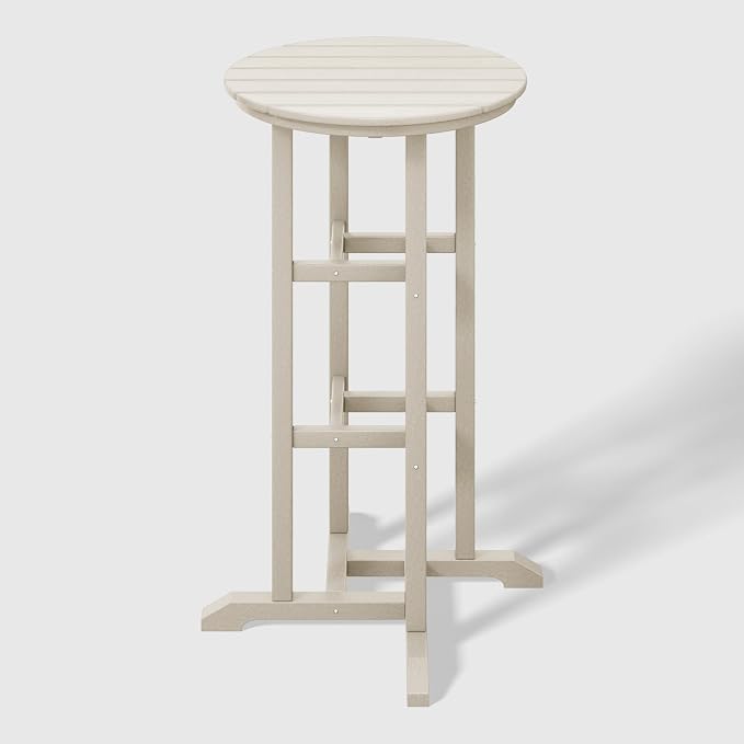 WestinTrends Malibu 42" Counter Height Round Outdoor Patio Bistro Bar Table, Sand