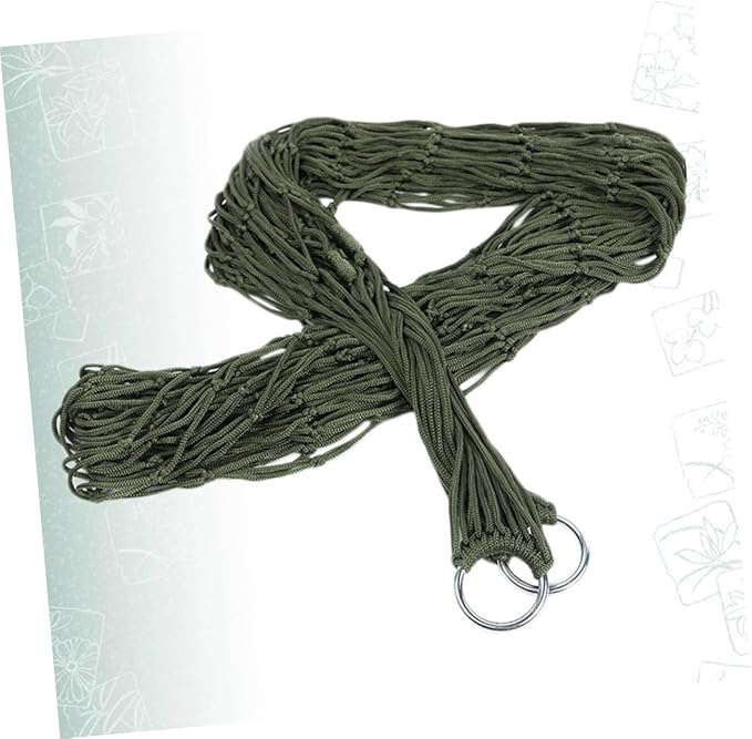 Milisten 1pc Thickened Nylon Hammock Rope Army Green Mesh Camping Swing for Outdoor Activities Lightweight and Comfortable for Hiking and Backpacking