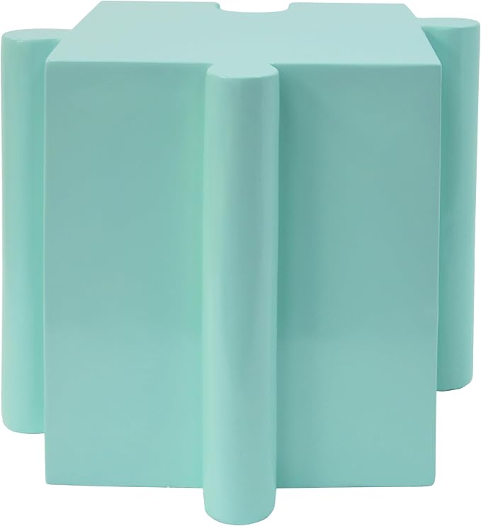 Christopher Knight Home Daton 3 Piece Interlocking Outdoor Side Table Set, Modular Lightweight Concrete Coffee Table, Convertible MGO End Table for Indoor&Outdoor, Creative Set Up,Sky Blue+Mint Green