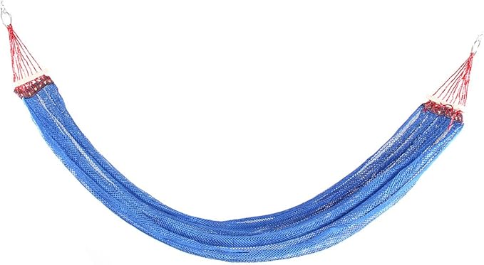 Ruilogod Nylon Mesh Expedition Travel Hiking Spreader Swing Hanging Bed Suspended Hammock Blue (id: ACD 1fd 45b 1e4 4b3