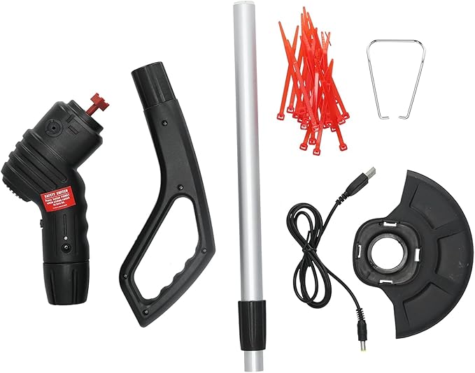 1Set Electric Weed Cordless Stringless Electric Lawn Mower Handheld Long Battery Life Household Cordless Small USB Rechargeable Field Mower with 20 Replace Blades for Yard Garden